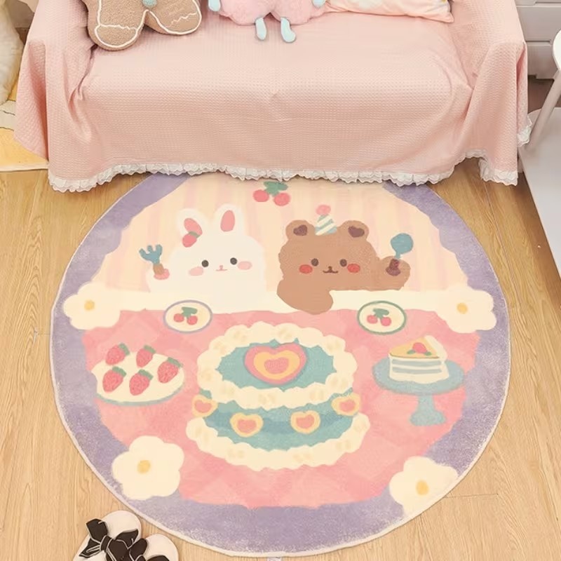 Commercial Printing Format - Alfombra redonda con estampado de oso